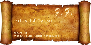 Felix Füzike névjegykártya